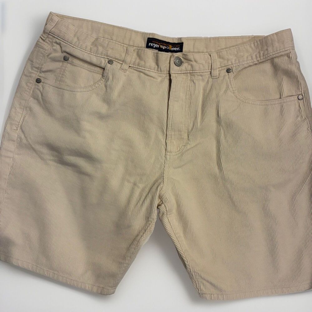 Reyn Spooner Corduroy Shorts Mens 38 Natural/Cream Cotton Hawaii Traditional
